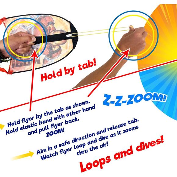 JA-RU Marvel Spiderman Fling Flyer Finger Kite Launcher Outdoor Toy for Kids 4-8 - Picture 4 of 7